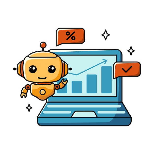 Using AI in business and finance Chat bot assistant for online applications Cartoon vector concept illustration
