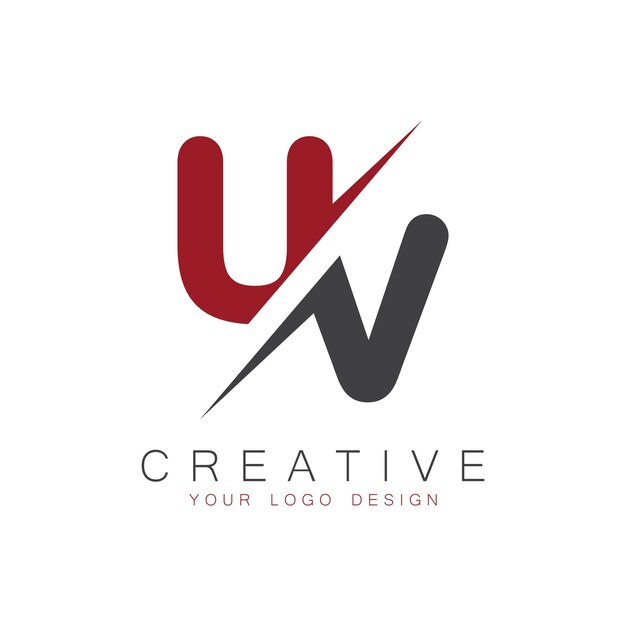 UV initial monogram with letter creative logo