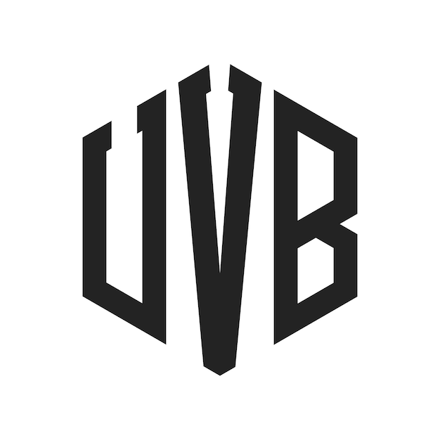 UVB Logo Design Initial Letter UVB Monogram Logo using Hexagon shape