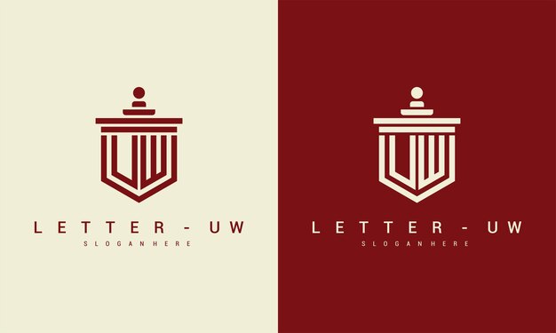 Uw logo simge tasarım şablonu premium vektör premium vektör Premium Vektör harfi