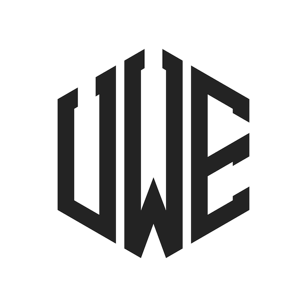 UWE Logo Design Initial Letter UWE Monogram Logo using Hexagon shape