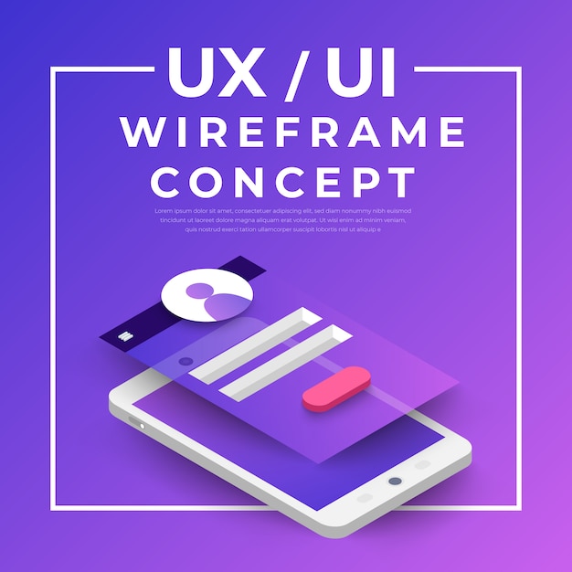 ux ui flowchart. s  mobile application concept isometric  .  illustration.