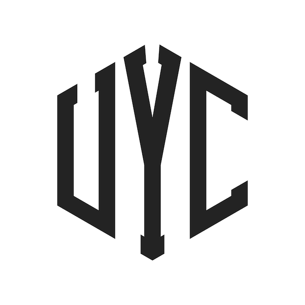 UYC Logo Design Initial Letter UYC Monogram Logo using Hexagon shape