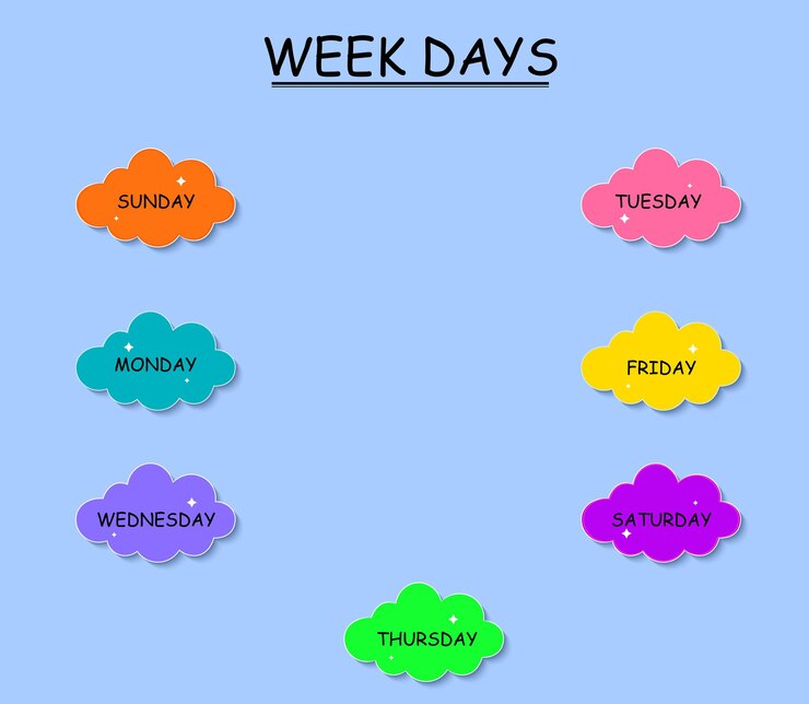 Vactor colorful week days