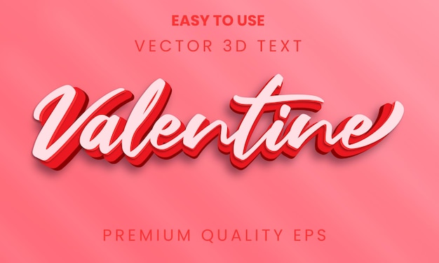 Valentine editable 3d text effect template