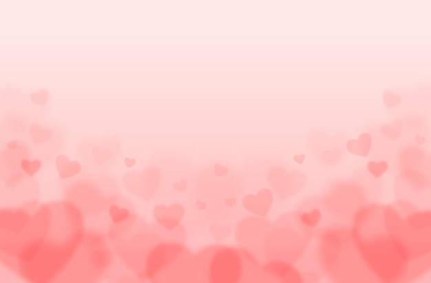 Valentines day  background with blurred hearts.