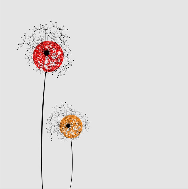 Valentines day background with dandelion image Vector