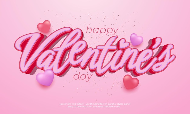 valentines day editable text effect 3d font calligraphy style ver02