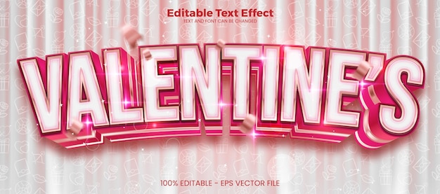 Valentines Day Editable text effect 3d text effect template