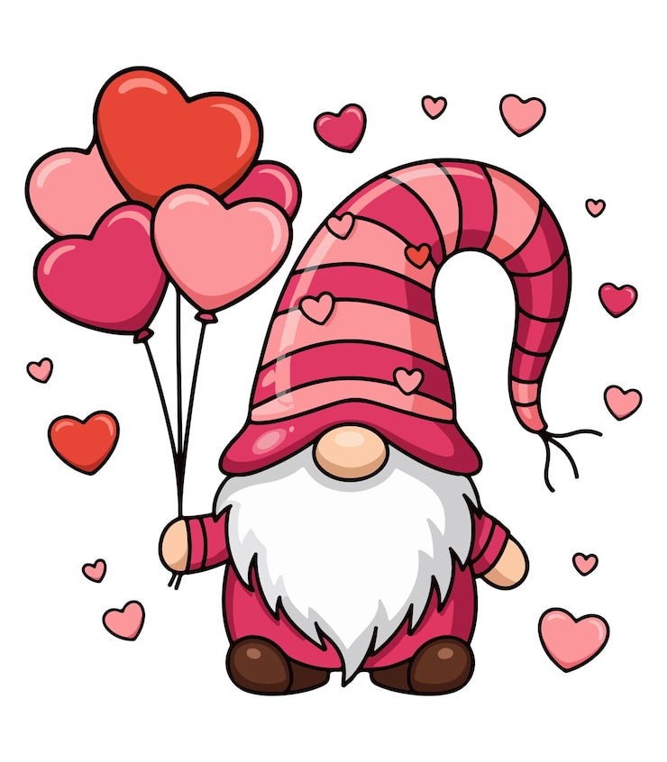 Vektör valentines day gnome vector