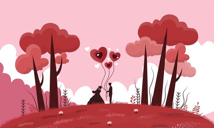 Vektör valentines day illustration vector background design for romantic couple in valentines day