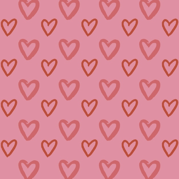 Valentines day seamless pattern. Scrapbooking paper. Background with hearts. Vector illustration.