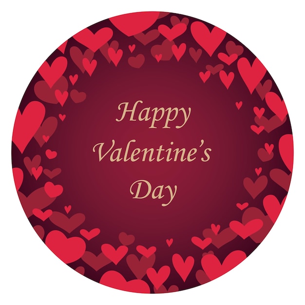 Valentines Day Vector Round Background With A Heart Pattern And Text Space.