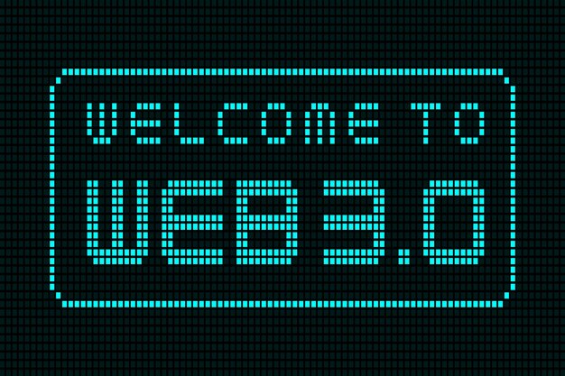 Välkommen till web 3.0 abstrakt framtida hud geometrisk formdesign