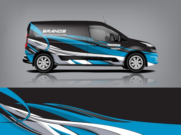 Van wrap design Wrap sticker and decal design for company Vector format eps10 dekal a1