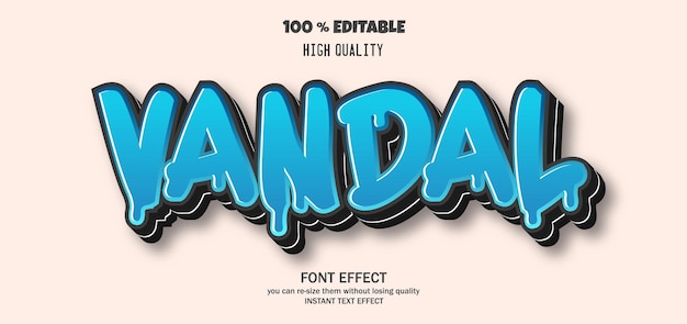 Vandal text effect Editable text effect