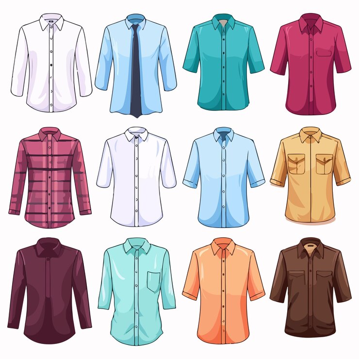 Vektör variety of stylish shirts collection for quick and free shipping