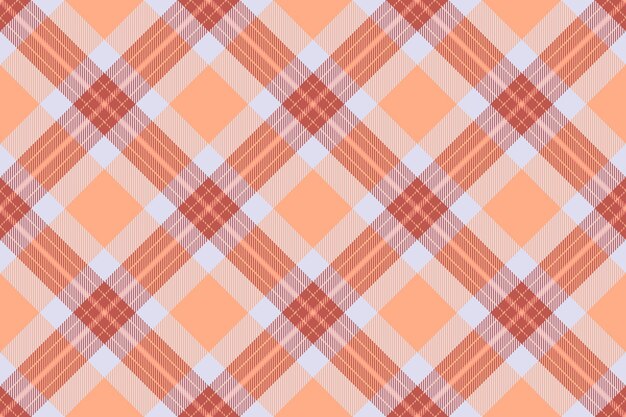 Various check textile seamless birthday card fabric tartan vector Design plaid pattern texture background in orange and red colors