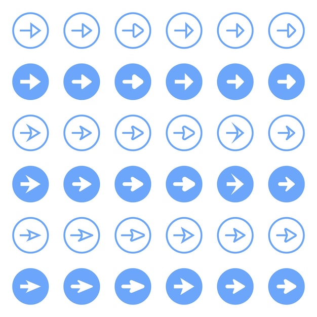 Various forms of basic arrow icons