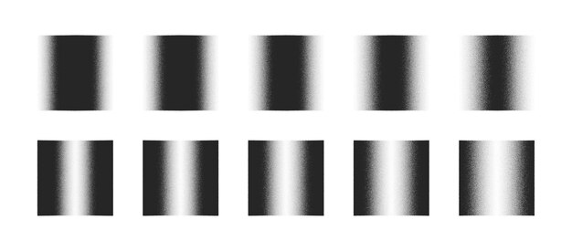 Various Intensity Density Black Noise Linear Gradient Grainy Textured Squares