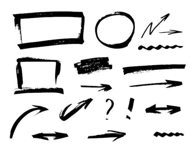 Various sketchy Doodle Arrows Shapes and Objects