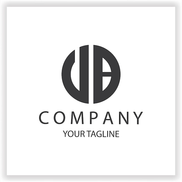 VB UB Logo monogram simple and modern circle black colour design template vector