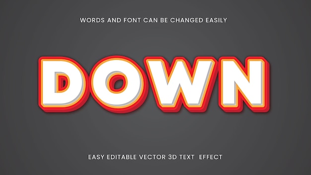 vector 3d down text style design