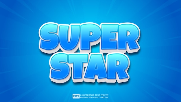 vector 3d editable super star text effect font