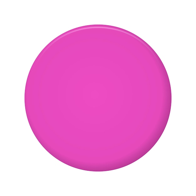 Vector 3d pink circle on white background
