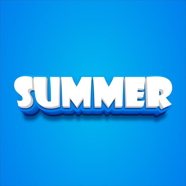 Vector 3D summer text on a blue blackground