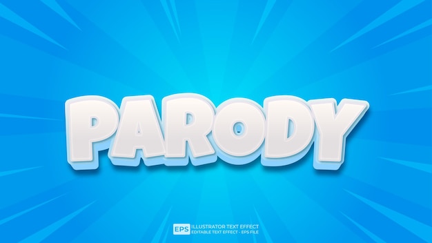 vector 3d text parody editable text effect font.