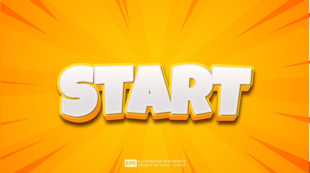 Vector 3d text start doing editable text effect font