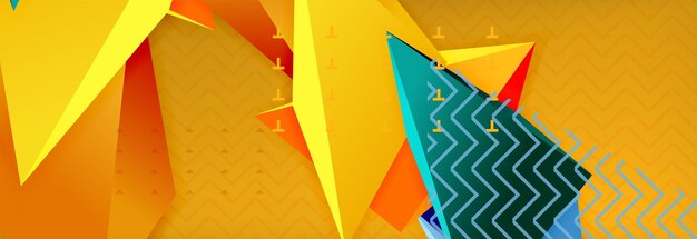 vector 3d triangular shapes abstract background origami futuristic template with lines
