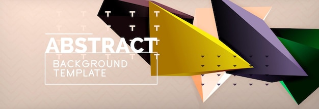 vector 3d triangular shapes abstract background origami futuristic template with lines