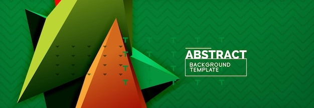 Vector 3d triangular shapes abstract background origami futuristic template with lines