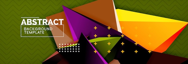 vector 3d triangular shapes abstract background origami futuristic template with lines