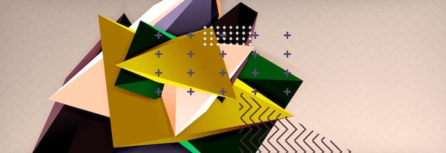 vector 3d triangular shapes abstract background origami futuristic template with lines