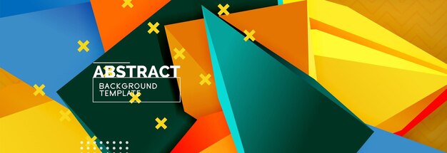 vector 3d triangular shapes abstract background origami futuristic template with lines