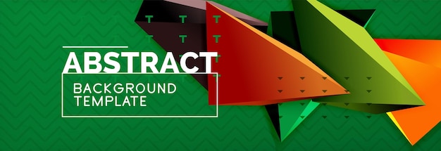 vector 3d triangular shapes abstract background origami futuristic template with lines