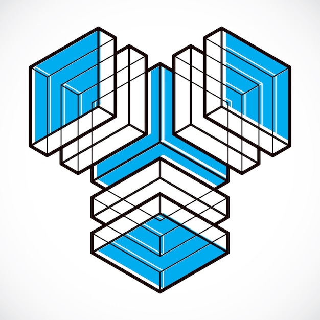 vector abstract 3d geometric shape, polygonal figure.