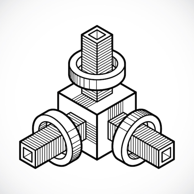 Vector abstract 3d geometric shape, polygonal figure.