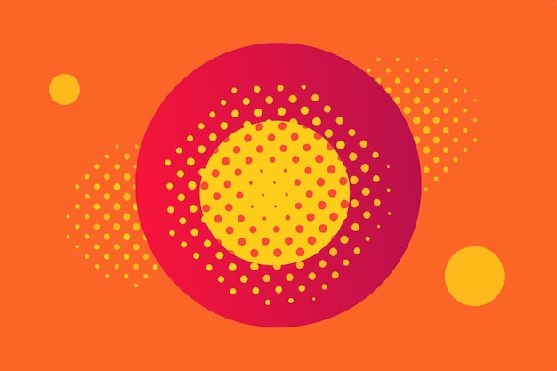 Vector abstract background with circles and halftone dots vector illustration