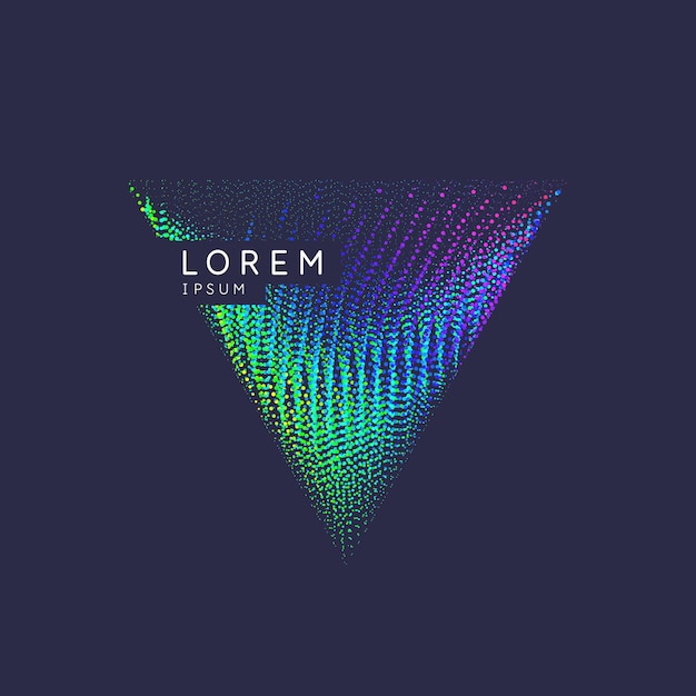 Vector abstract background with dynamic lines and particles