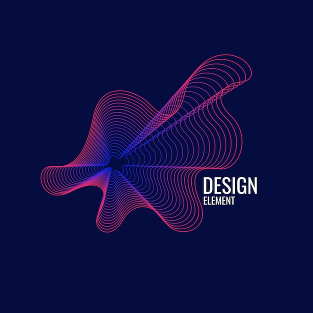 Vector abstract background with dynamic waves and lines. Illustration suitable for design