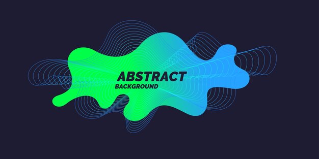 Vector abstract background with dynamic waves and lines