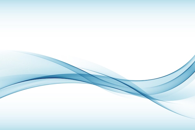 vector abstract blue smooth wave lines on a white background design element
