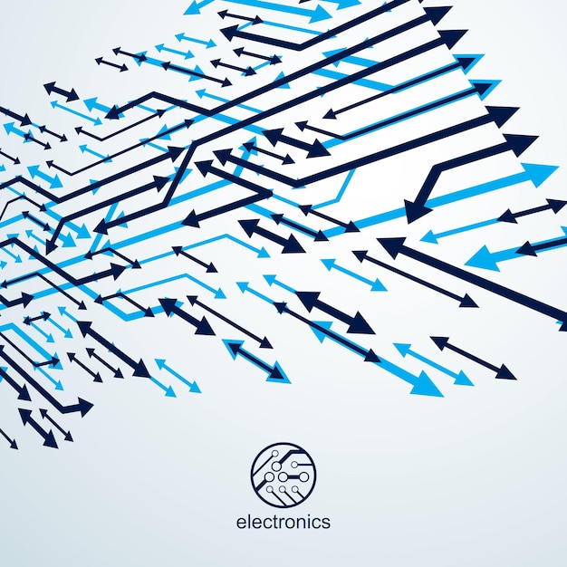 vector abstract computer circuit board illustration, technology element with connections and arrows. electronics theme web design. modern technology communication.