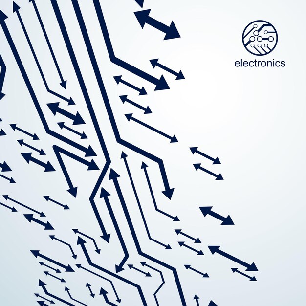 vector abstract computer circuit board illustration, technology element with connections and arrows. electronics theme web design. modern technology communication.