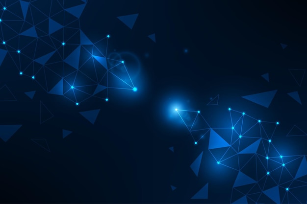 Vector abstract dark technology geometric modern futuristic blue light background