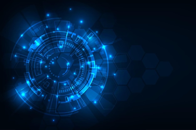 Vector abstract digital tech circle technology futuristic blue background